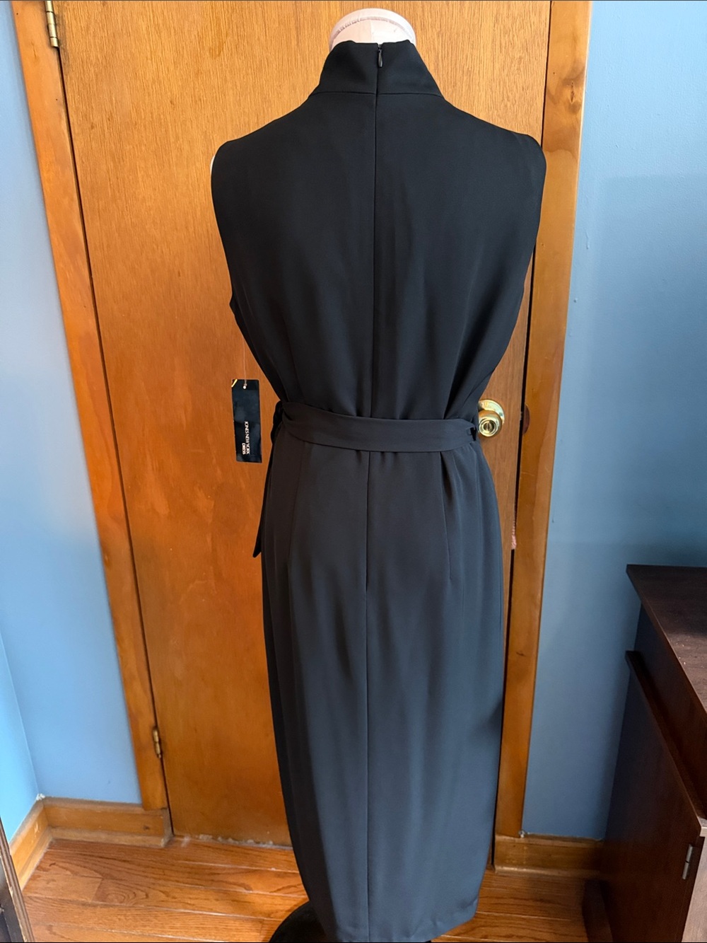Vintage - Jones New York Black Classic Ankle Length Wrap Dress - Picture 8 of 9